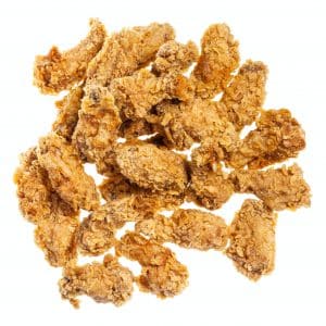 top view of pile of batter fried chicken wings